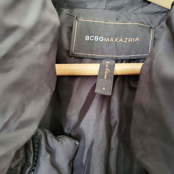 BCBGMaxAzria Size S Long Black Puffer Winter Coat - Picture 3 of 4